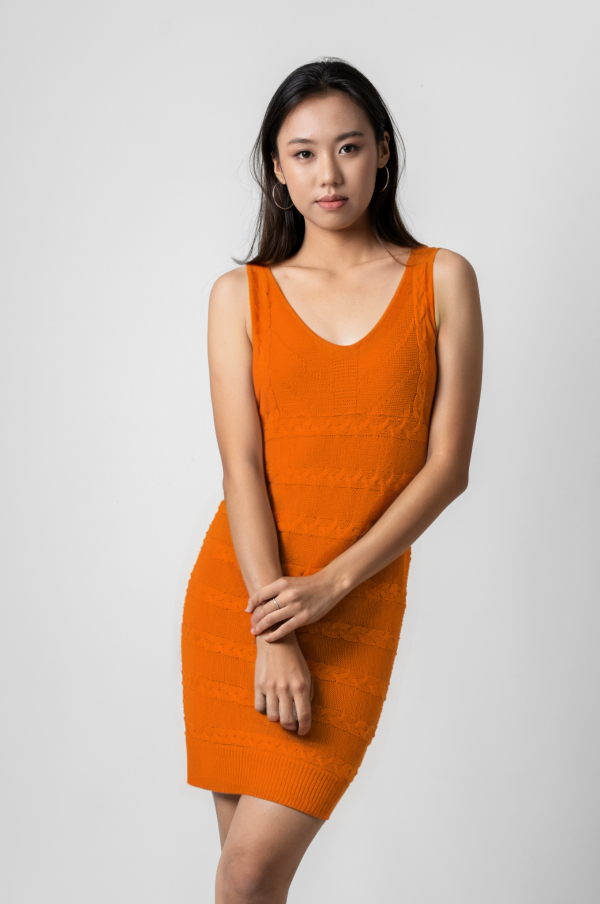 V Neck Sleeveless  Knitted Short Dress - Image 8