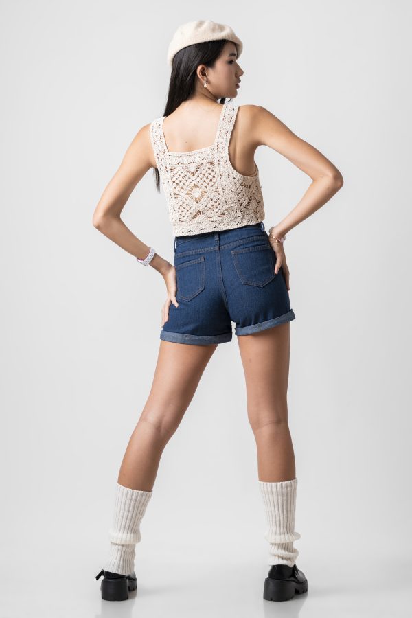 Evaanthe Trending Crochet square neck cropped top - Image 5