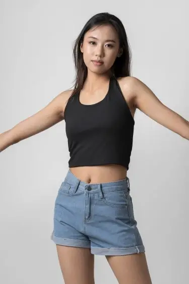 Evaanthe trending halterneck cropped top