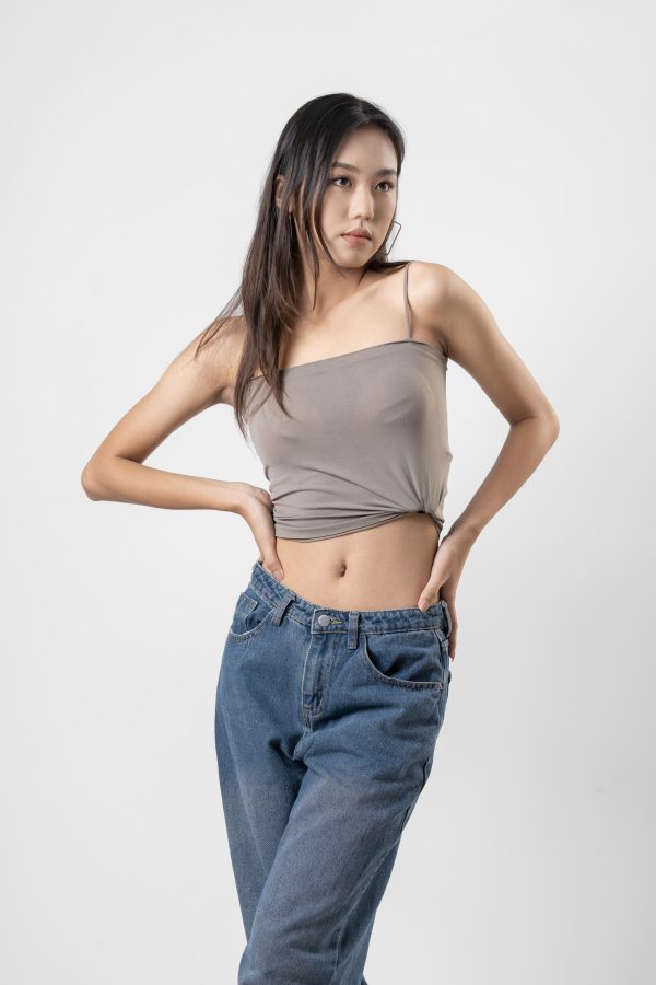 Lovable Strappy Crop Top With a Square Neck - Image 9